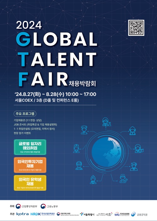 ▲ '2024 글로벌 탤런트 페어' 공식 포스터. This is the official promotional poster of the 2024 Global Talent Fair. (HRD Korea -한국산업인력공단)