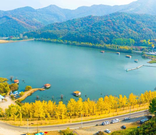 #충청북도 #괴산군 – Autumn at Mungwang Reservoir (문광저수지)